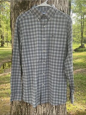 Southern Tide Men's Plaid Button-Down Shirt - Blue & Gray